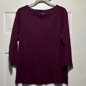 Chico's Deep Raspberry 3/4 Sleeve Tee